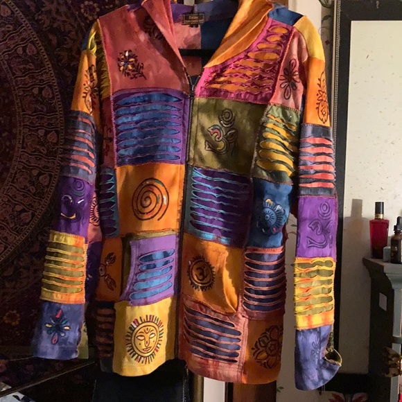 Rising International Jackets & Blazers - Rising international tie dyed hoodie jacket size l